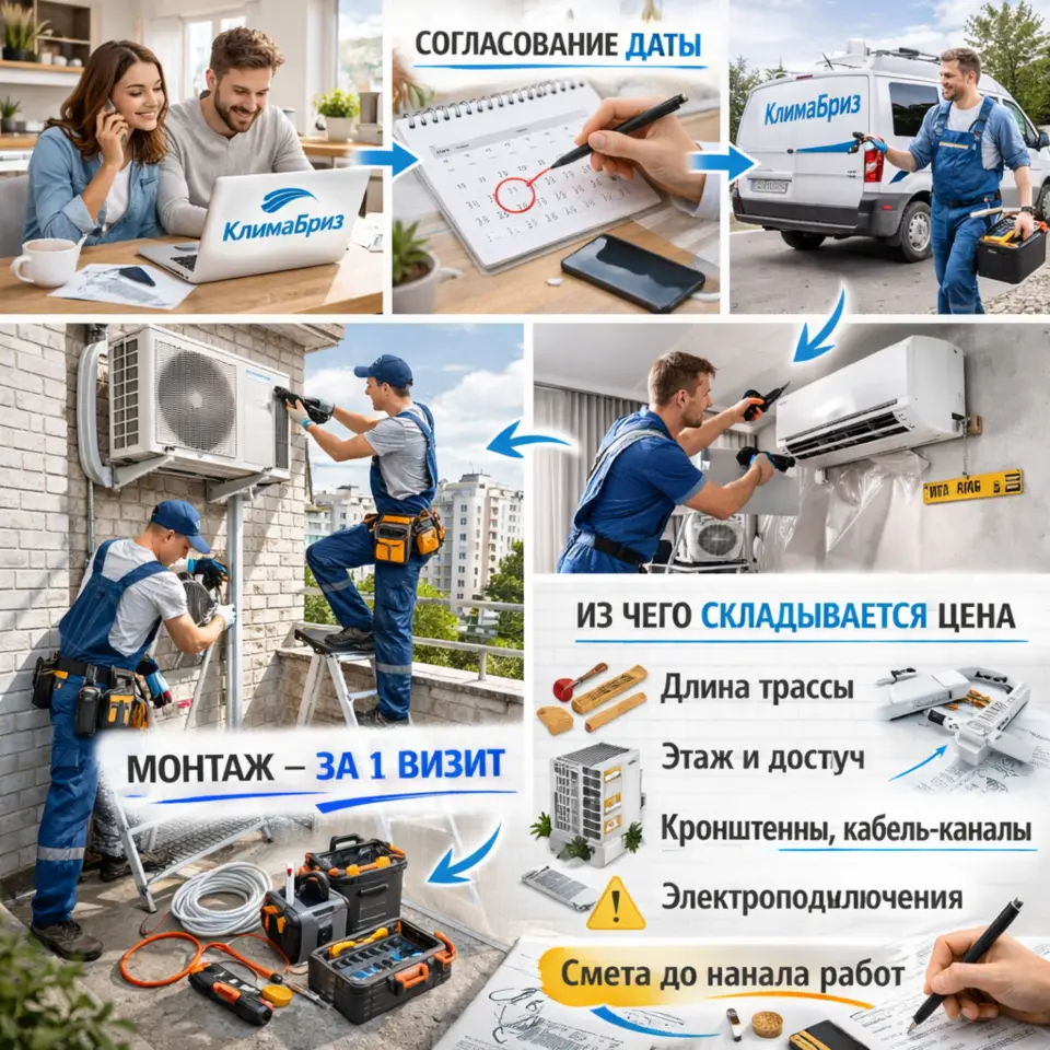 Установка сплит-систем в Краснодарском крае: сроки, цены и что влияет на стоимость